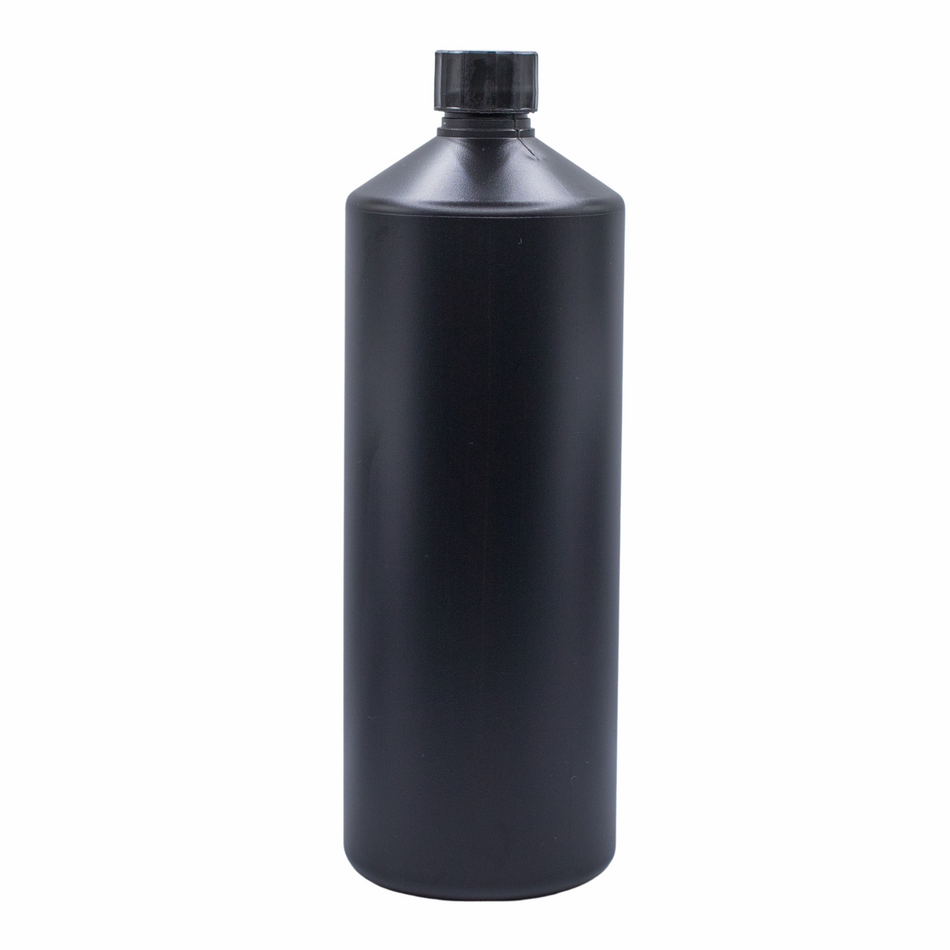 Black Empty 1 Litre bottle with Standard Lid No Sprayer or Label