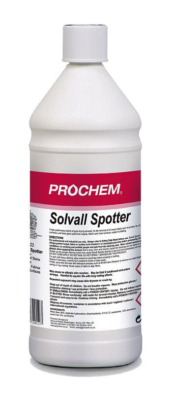 NIMBUS | Prochem B123-01 Solvall Spotter 1 Litre | Chemicals, Multibuy, Prochem, prochem chemicals, Spot & Stain Removers, Stain Removers, | Prochem