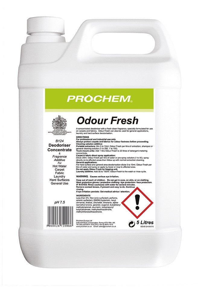 NIMBUS | Prochem B124-05 Odour Fresh 5 Litre | Chemicals, Deodorisers, Deodorisers & Sanitisers, Multibuy, Prochem, prochem chemicals, | Prochem