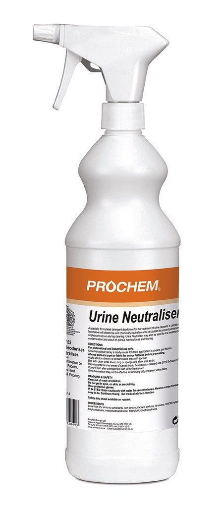 NIMBUS | Prochem B153-01 Urine Neutraliser W/Spray 1 Litre | Chemicals, Deodorisers, Deodorisers & Sanitisers, Multibuy, Problem Solvers, Prochem, prochem chemicals, | Prochem