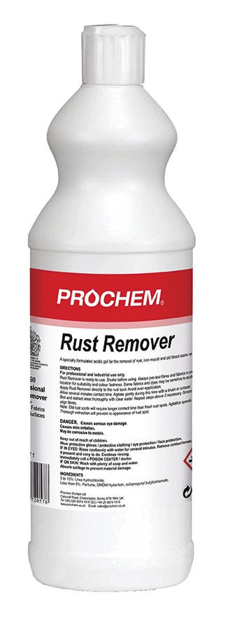 NIMBUS | Prochem B198-01 Rust Remover 1 Litre | Chemicals, Multibuy, Problem Solvers, Prochem, prochem chemicals, Spot & Stain Removers, Stain Removers, | Prochem
