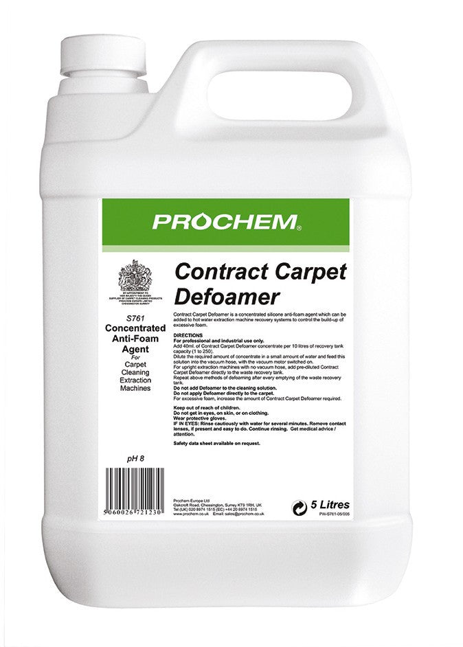 NIMBUS | Prochem S761-05 Contract Carpet Defoamer 5 Litre | Chemicals, Defoamer, Multibuy, Problem Solvers, Problem Solvers & Additives, Prochem, prochem chemicals, | Prochem