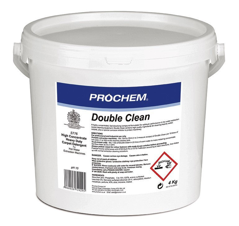 NIMBUS | Prochem S776-04 Double Clean 4kg | Carpet Extraction Powdered Detergents, Chemicals, Extraction Powders, Multibuy, Prochem, prochem chemicals, Prochem Powders, | Prochem