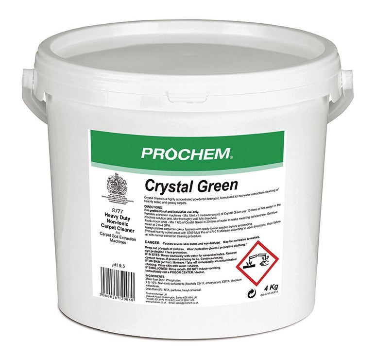 NIMBUS | Prochem S777-04 Crystal Green 4kg | Carpet Extraction Powdered Detergents, Chemicals, Extraction Powders, Multibuy, Prochem, prochem chemicals, Prochem Powders, | Prochem