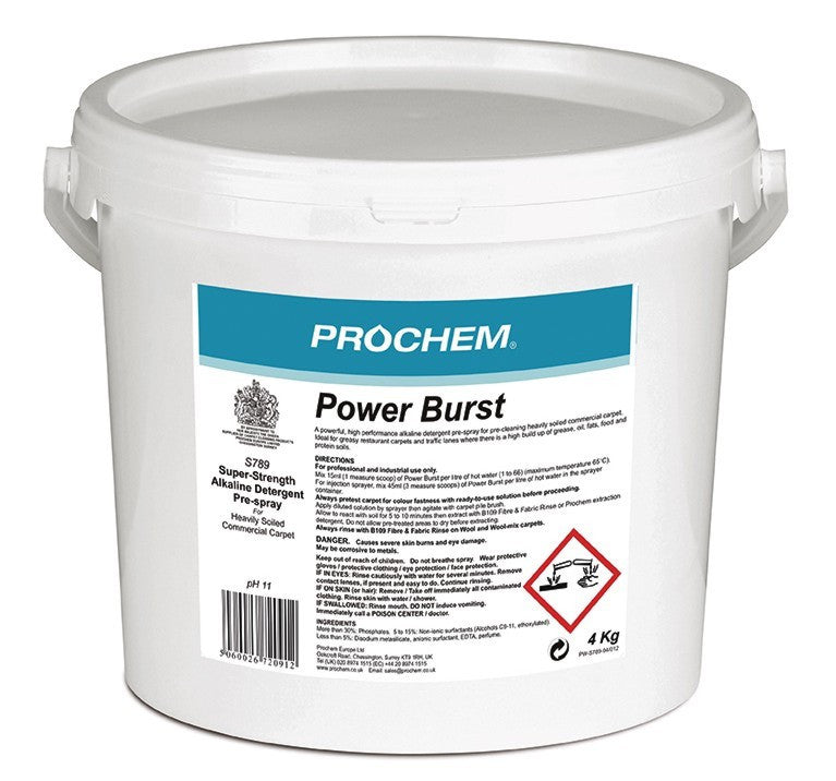 NIMBUS | Prochem S789-04 Power Burst 4kg | Carpet Presprays & Traffic Lane Cleaners, Chemicals, Multibuy, Pre-Sprays, Prochem, prochem chemicals, Prochem Powders, | Prochem